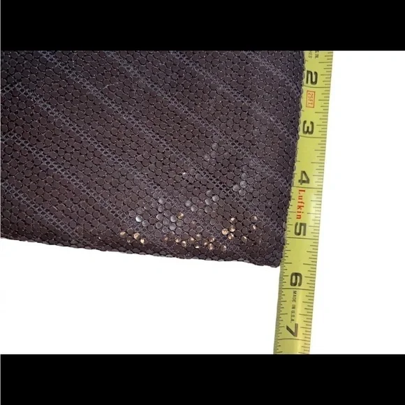 Black Chevron Sequins Envelope Clutch Purse with Strap - Picture 6 of 8